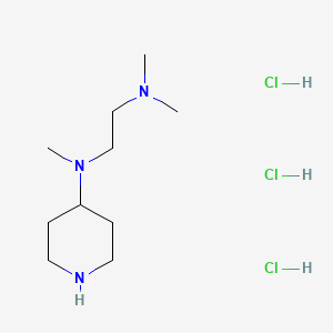 molecular formula C10H26Cl3N3 B1393106 N,N,N'-Trimethyl-N'-4-piperidinyl-1,2-ethanediamine trihydrochloride CAS No. 1185304-79-3