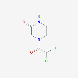 molecular formula C6H8Cl2N2O2 B13931082 4-(Dichloroacetyl)piperazin-2-one CAS No. 59701-85-8