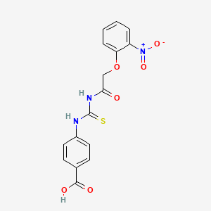 molecular formula C16H13N3O6S B13931089 4-[[2-(2-Nitrophenoxy)acetyl]carbamothioylamino]benzoic acid CAS No. 532940-59-3