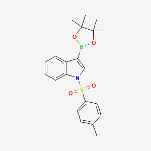 molecular formula C21H24BNO4S B1393111 3-(4,4,5,5-Tetramethyl-1,3,2-dioxaborolan-2-yl)-1-tosyl-1H-indole CAS No. 1073354-51-4