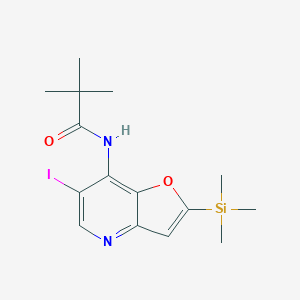 molecular formula C15H21IN2O2Si B1393114 N-(6-Iodo-2-(trimethylsilyl)furo[3,2-b]pyridin-7-yl)pivalamide CAS No. 1186310-88-2