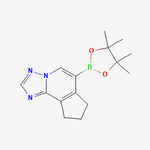 molecular formula C15H20BN3O2 B13931151 8-(4,4,5,5-Tetramethyl-1,3,2-dioxaborolan-2-yl)-3,5,6-triazatricyclo[7.3.0.02,6]dodeca-1(9),2,4,7-tetraene 