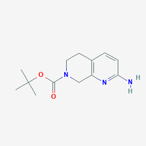 molecular formula C13H19N3O2 B13931158 tert-Butyl 2-amino-5,8-dihydro-1,7-naphthyridine-7(6H)-carboxylate 