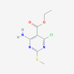 molecular formula C8H10ClN3O2S B13931182 Ethyl 4-amino-6-chloro-2-(methylthio)pyrimidine-5-carboxylate 