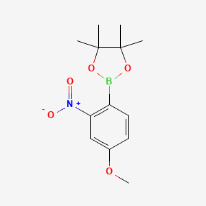 molecular formula C13H18BNO5 B1393122 2-(4-Methoxy-2-nitrophenyl)-4,4,5,5-tetramethyl-1,3,2-dioxaborolane CAS No. 1073353-81-7