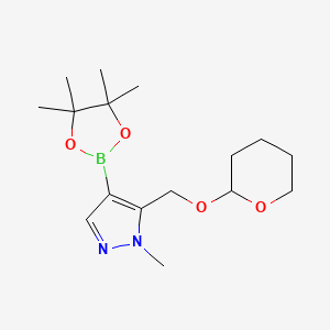 molecular formula C16H27BN2O4 B13931277 1-Methyl-5-(oxan-2-yloxymethyl)-4-(4,4,5,5-tetramethyl-1,3,2-dioxaborolan-2-yl)pyrazole 