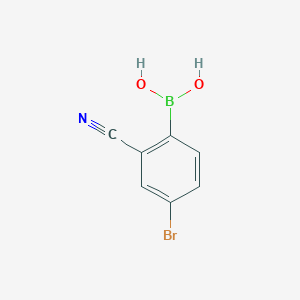 molecular formula C7H5BBrNO2 B13931292 (4-Bromo-2-cyanophenyl)boronic acid 