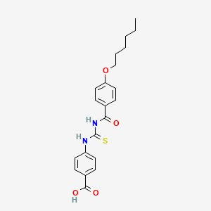 molecular formula C21H24N2O4S B13931310 4-[(4-Hexoxybenzoyl)carbamothioylamino]benzoic acid CAS No. 530126-72-8
