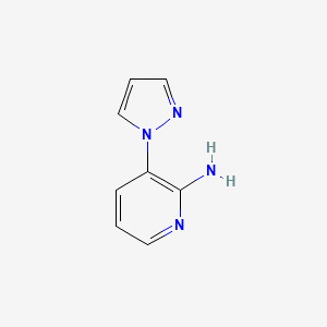 molecular formula C8H8N4 B13931318 3-(1H-Pyrazol-1-YL)pyridin-2-amine 