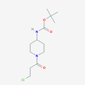 molecular formula C13H23ClN2O3 B13931324 tert-Butyl (1-(3-chloropropanoyl)piperidin-4-yl)carbamate 