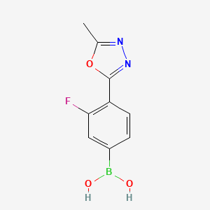 molecular formula C9H8BFN2O3 B1393133 (3-Fluoro-4-(5-methyl-1,3,4-oxadiazol-2-yl)phenyl)boronic acid CAS No. 1072945-71-1