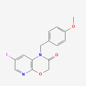 molecular formula C15H13IN2O3 B1393134 7-Iodo-1-(4-methoxybenzyl)-1H-pyrido[2,3-b][1,4]oxazin-2(3H)-one CAS No. 1186310-81-5
