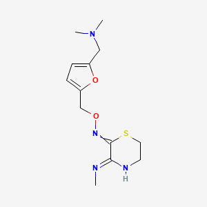 molecular formula C13H20N4O2S B13931347 N,N-dimethyl-1-[5-[[(3-methyliminothiomorpholin-2-ylidene)amino]oxymethyl]furan-2-yl]methanamine 