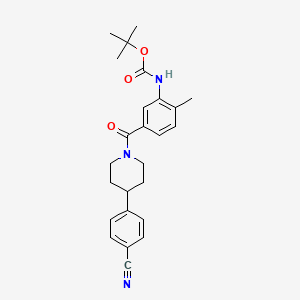 molecular formula C25H29N3O3 B13931370 tert-butyl N-[5-[4-(4-cyanophenyl)piperidine-1-carbonyl]-2-methyl-phenyl]carbamate 