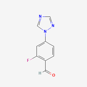 molecular formula C9H6FN3O B1393140 2-Fluoro-4-(1H-1,2,4-triazol-1-YL)benzaldehyde CAS No. 433920-89-9