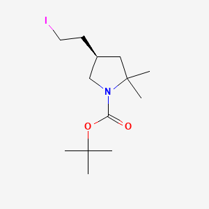 molecular formula C13H24INO2 B13931400 tert-butyl (R)-4-(2-iodoethyl)-2,2-dimethylpyrrolidine-1-carboxylate 