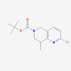 molecular formula C14H19ClN2O2 B13931402 Tert-butyl 2-chloro-8-methyl-7,8-dihydro-1,6-naphthyridine-6(5h)-carboxylate 