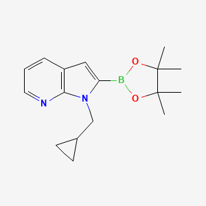 molecular formula C17H23BN2O2 B13931416 1-(Cyclopropylmethyl)-2-(4,4,5,5-tetramethyl-1,3,2-dioxaborolan-2-yl)pyrrolo[2,3-b]pyridine 