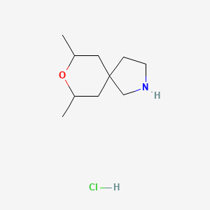 molecular formula C10H20ClNO B13931423 7,9-dimethyl-8-oxa-2-azaspiro[4.5]decane;hydrochloride 
