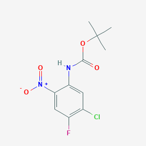 molecular formula C11H12ClFN2O4 B1393145 tert-Butyl (5-chloro-4-fluoro-2-nitrophenyl)carbamate CAS No. 473547-10-3