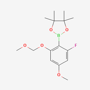 molecular formula C15H22BFO5 B13931451 1,3,2-Dioxaborolane, 2-[2-fluoro-4-methoxy-6-(methoxymethoxy)phenyl]-4,4,5,5-tetramethyl- 