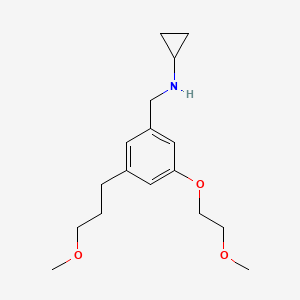 molecular formula C17H27NO3 B13931453 N-(3-(2-methoxyethoxy)-5-(3-methoxypropyl)benzyl)cyclopropanamine CAS No. 1114567-19-9