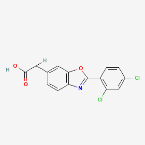 molecular formula C16H11Cl2NO3 B13931460 2-(2,4-Dichlorophenyl)-alpha-methyl-6-benzoxazoleacetic acid CAS No. 62143-78-6
