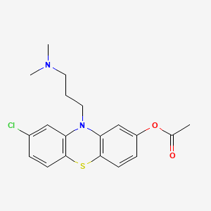 molecular formula C19H21ClN2O2S B13931482 Phenothiazin-2-ol, 8-chloro-10-[3-(dimethylamino)propyl]-, acetate (ester) CAS No. 20333-81-7