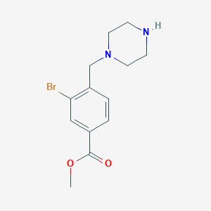 molecular formula C13H17BrN2O2 B13931485 Methyl 3-bromo-4-(piperazin-1-ylmethyl)benzoate CAS No. 1131594-61-0