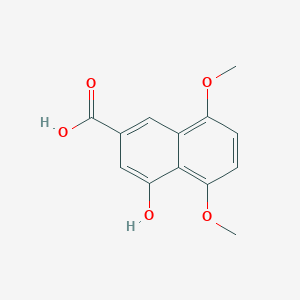 molecular formula C13H12O5 B13931500 4-Hydroxy-5,8-dimethoxy-2-naphthalenecarboxylic acid 