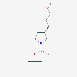 molecular formula C12H23NO3 B13931508 tert-butyl (S)-3-(3-hydroxypropyl)pyrrolidine-1-carboxylate 