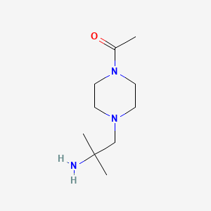 molecular formula C10H21N3O B13931523 Ethanone, 1-[4-(2-amino-2-methylpropyl)-1-piperazinyl]- 