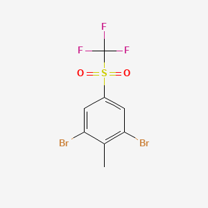 molecular formula C8H5Br2F3O2S B1393153 2,6-Dibromo-4-(trifluoromethylsulfonyl)toluene CAS No. 1150271-31-0