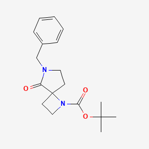 molecular formula C18H24N2O3 B13931566 1,6-Diazaspiro[3.4]octane-1-carboxylic acid, 5-oxo-6-(phenylmethyl)-, 1,1-dimethylethyl ester CAS No. 1148044-28-3