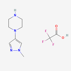 molecular formula C10H15F3N4O2 B13931583 1-(1-Methylpyrazol-4-yl)piperazine 2,2,2-trifluoroacetic acid 