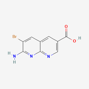 molecular formula C9H6BrN3O2 B13931587 7Amino-6-bromo-1,8-naphthyridine-3-carboxylic acid 