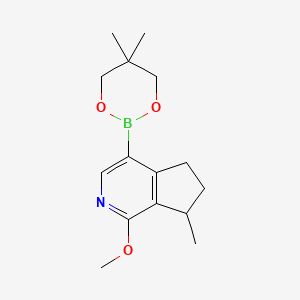 molecular formula C15H22BNO3 B13931593 4-(5,5-dimethyl-1,3,2-dioxaborinan-2-yl)-1-methoxy-7-methyl-6,7-dihydro-5H-cyclopenta[c]pyridine 