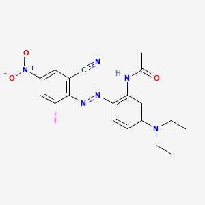 molecular formula C19H19IN6O3 B13931612 Acetamide, N-[2-[(2-cyano-6-iodo-4-nitrophenyl)azo]-5-(diethylamino)phenyl]- CAS No. 55252-53-4