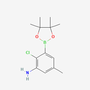 molecular formula C13H19BClNO2 B13931653 2-Chloro-5-methyl-3-(4,4,5,5-tetramethyl-1,3,2-dioxaborolan-2-yl)aniline CAS No. 1269233-15-9