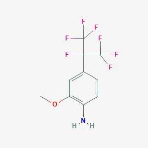molecular formula C10H8F7NO B13931658 4-(1,1,1,2,3,3,3-Heptafluoropropan-2-yl)-2-methoxyaniline CAS No. 273735-38-9