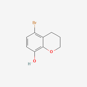 molecular formula C9H9BrO2 B13931669 5-Bromochroman-8-ol 