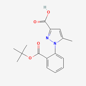 molecular formula C16H18N2O4 B1393169 1-{2-[(tert-Butoxy)carbonyl]phenyl}-5-methyl-1H-pyrazole-3-carboxylic acid CAS No. 1246738-28-2