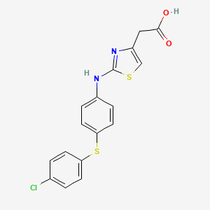 molecular formula C17H13ClN2O2S2 B13931715 {2-[4-(4-Chloro-phenylsulfanyl)-phenylamino]-thiazol-4-yl}acetic acid CAS No. 918793-35-8