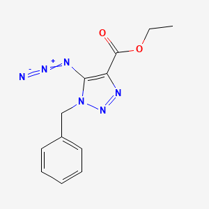 molecular formula C12H12N6O2 B13931719 Ethyl 5-azido-1-benzyl-1H-1,2,3-triazole-4-carboxylate CAS No. 112881-60-4