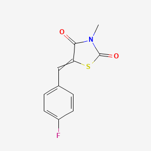 molecular formula C11H8FNO2S B13931724 2,4-Thiazolidinedione, 5-[(4-fluorophenyl)methylene]-3-methyl- 