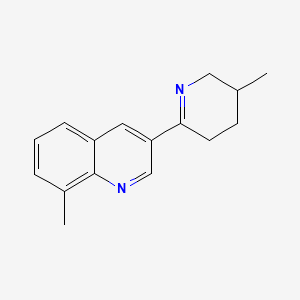 molecular formula C16H18N2 B13931725 8-Methyl-3-(3,4,5,6-tetrahydro-5-methyl-2-pyridinyl)quinoline 