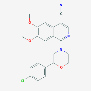 molecular formula C22H20ClN3O3 B13931757 1-[2-(4-Chloro-phenyl)-morpholin-4-yl]-6,7-dimethoxy-isoquinoline-4-carbonitrile 