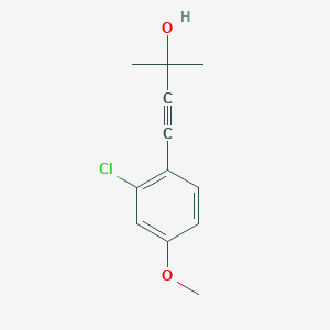 molecular formula C12H13ClO2 B13931770 4-(2-Chloro-4-methoxyphenyl)-2-methyl-3-butyn-2-ol 