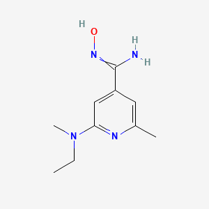 molecular formula C10H16N4O B13931784 2-(Ethyl-methyl-amino)-N-hydroxy-6-methyl-isonicotinamidine 