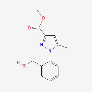 molecular formula C13H14N2O3 B1393182 Methyl 1-[2-(hydroxymethyl)phenyl]-5-methyl-1H-pyrazole-3-carboxylate CAS No. 1251950-60-3
